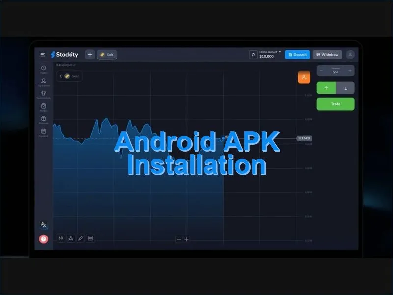 Manual APK installation process for Stockity app on Android phones