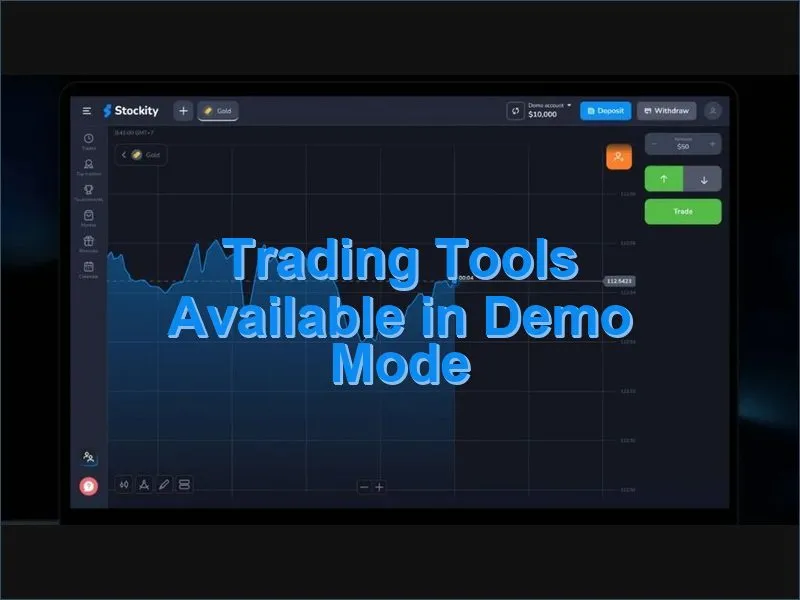 Full list of technical analysis tools and indicators available in Stockity demo mode